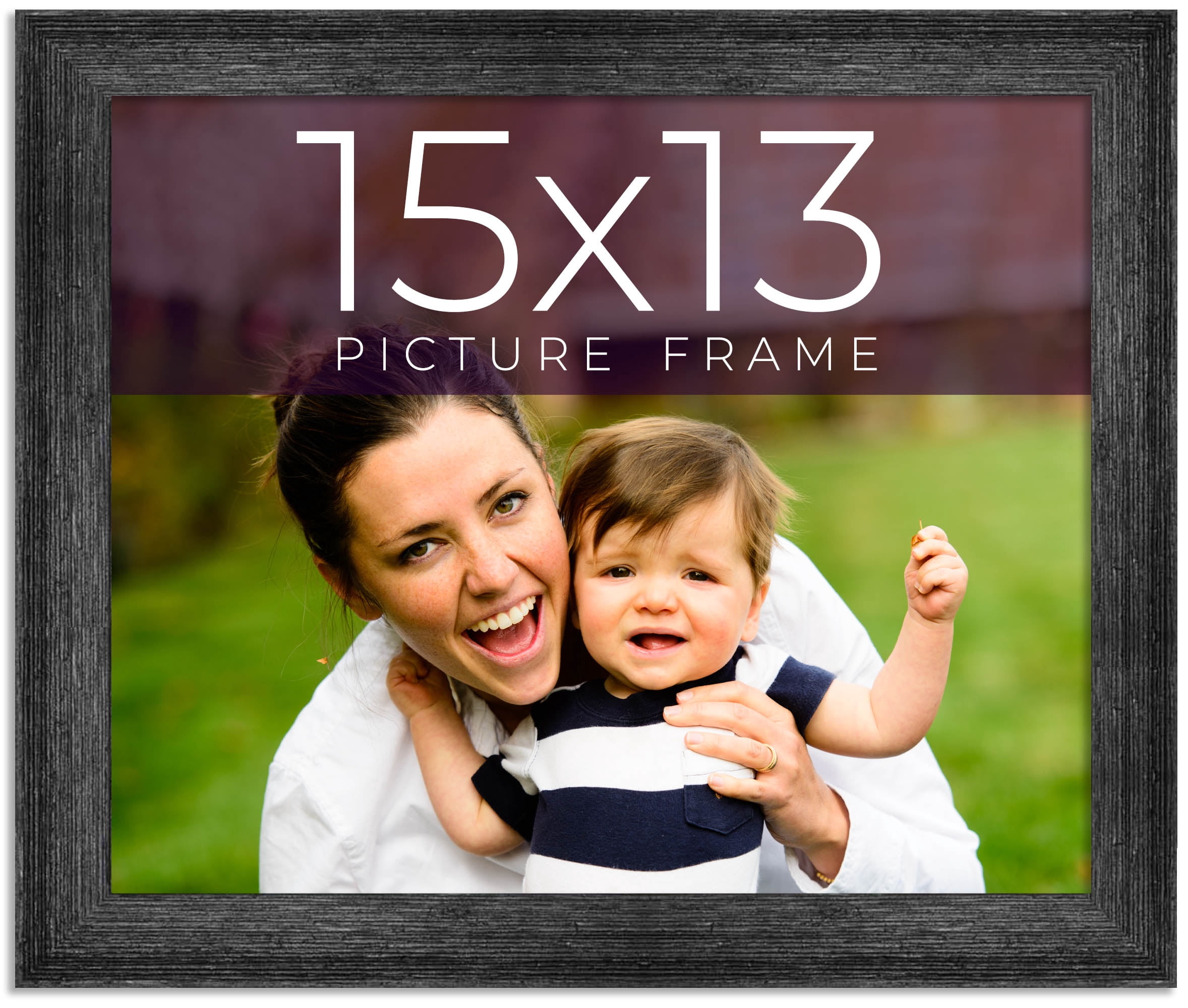 Ri La☆ ☆。A15 黒　FRAMe WORK 15x13 Frame Black Real Wood Picture Frame Width 1.5 inches