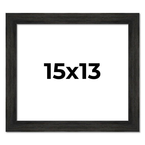 15x13 Frame Black Rustic Barnwood Solid Wood Picture Frame | 1.5 Inch Moulding Width | Includes UV
