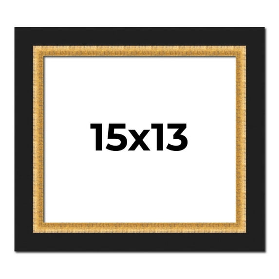 15x13 Frame Gold Real Wood Picture Frame Width 2.25 Inches | Interior Frame Depth 0.5 Inches |