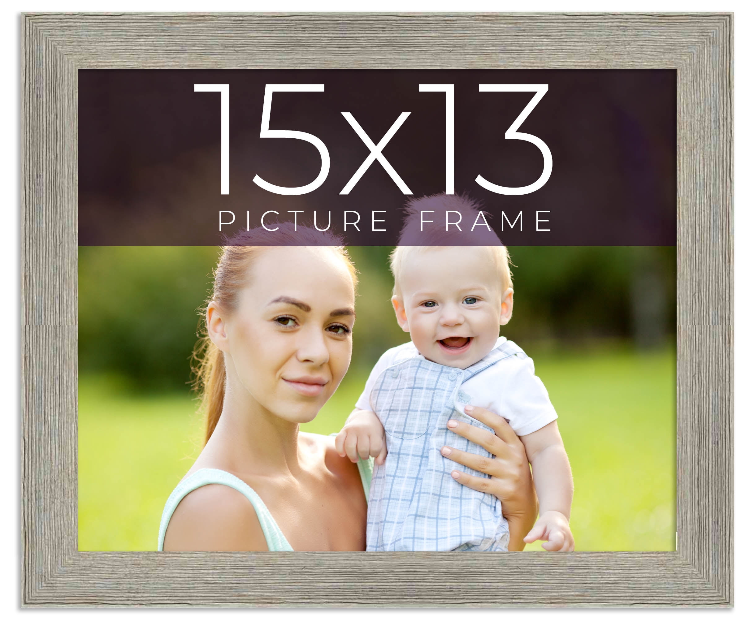 15x13 Frame Grey Real Wood Picture Frame Width 1.5 Inches | Interior ...