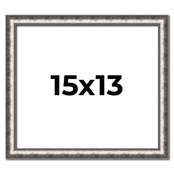 15x13 Frame Silver Real Wood Picture Frame Width 1.125 Inches | Interior Frame Depth 0.5 Inches |