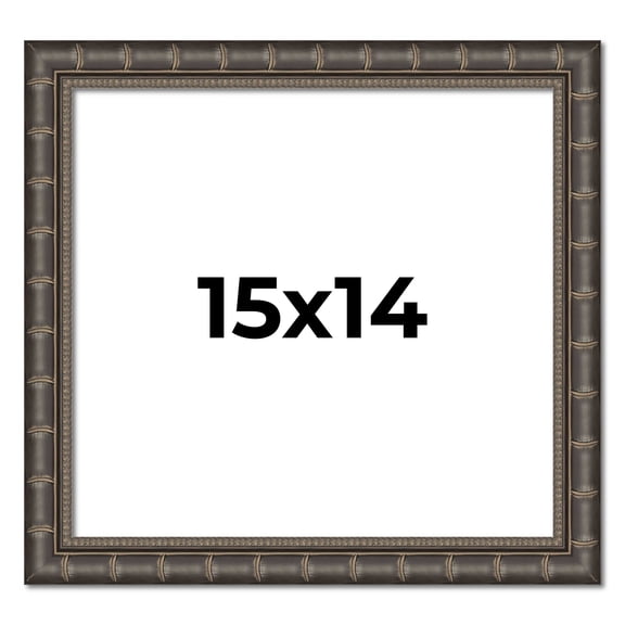 15x14 Frame Black Bamboo Solid Wood Picture Frame Width 1.5 Inches | Interior Frame Depth 0.5