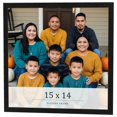 thumbnail image 1 of 15x14 Frame Black Charcoal Grey Wood Textured Picture Frame | 0.75 Inch Moulding Width | Gunmetal, 1 of 8