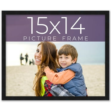 15x14 Frame Black Real Wood Picture Frame Width 0.75 inches | Interior Frame Depth 0.5 inches |