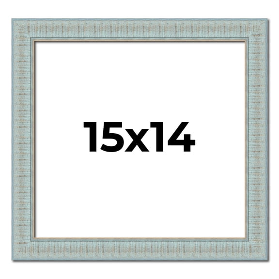 15x14 Frame Blue Teal Distressed Solid Wood Picture Frame | 1.625 Inch Moulding Width | Sonoma Blue