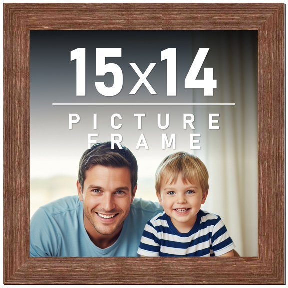 15x14 Frame Brown Distressed Barnwood Picture Frame | Rustic Farmhouse Photo Frame Includes UV