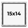 thumbnail image 1 of 15x14 Frame Brushed Silver Solid Wood Picture Frame | 0.75 Inch Moulding Width | Rabbet Depth 0.75, 1 of 5