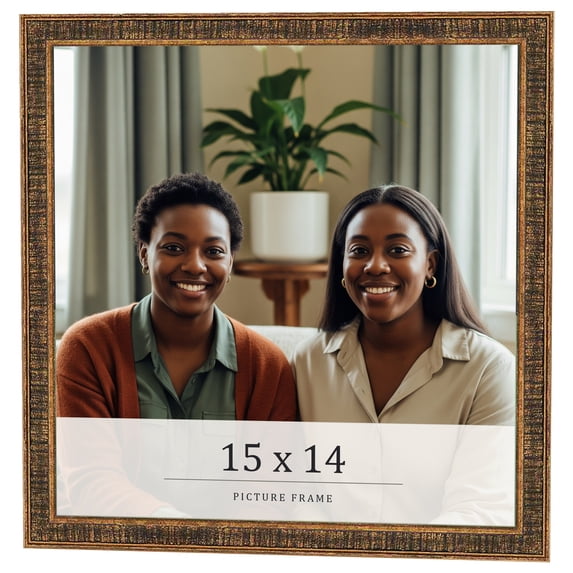 15x14 Frame Gold Kingsley Distressed Solid Wood Picture Frame Width 0.75 Inches | Interior Frame