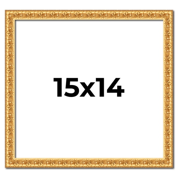 15x14 Frame Gold Real Wood Picture Frame Width 1 inches | Interior Frame Depth 0.5 inches | Edwina