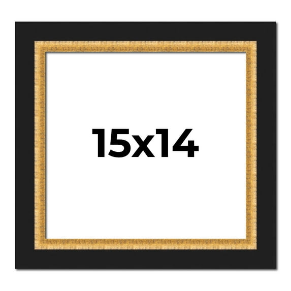 15x14 Frame Gold Real Wood Picture Frame Width 2.25 Inches | Interior Frame Depth 0.5 Inches |