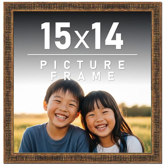 15x14 Frame Gold Solid Wood Picture Frame - Complete Modern Photo Frame Includes UV Acrylic
