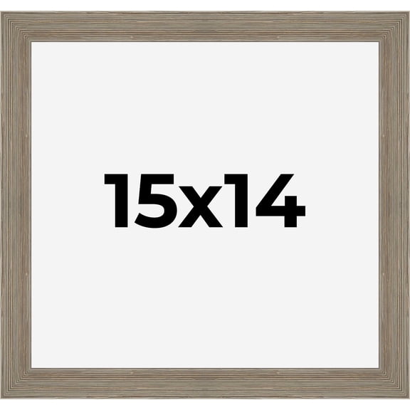 15x14 Frame Gray Barnwood Rustic Solid Wood Picture Frame | 1.5 Inch Moulding Width | Includes UV