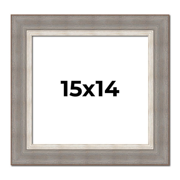 15x14 Frame Grey Real Wood Picture Frame Width 2.75 Inches | Interior Frame Depth 0.5 Inches |