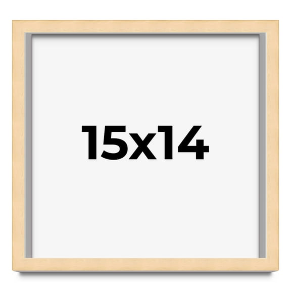 15x14 Frame Natural Wood Picture Frame | 0.75 Inch Moulding Width | with UV Acrylic Plexiglass,