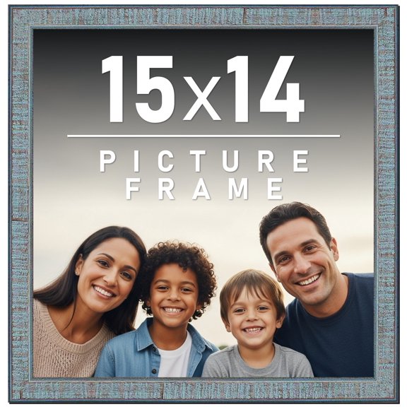 15x14 Frame Rustic Sky Blue Solid Wood Picture Frame | 0.75 Inch Moulding Width |Includes UV