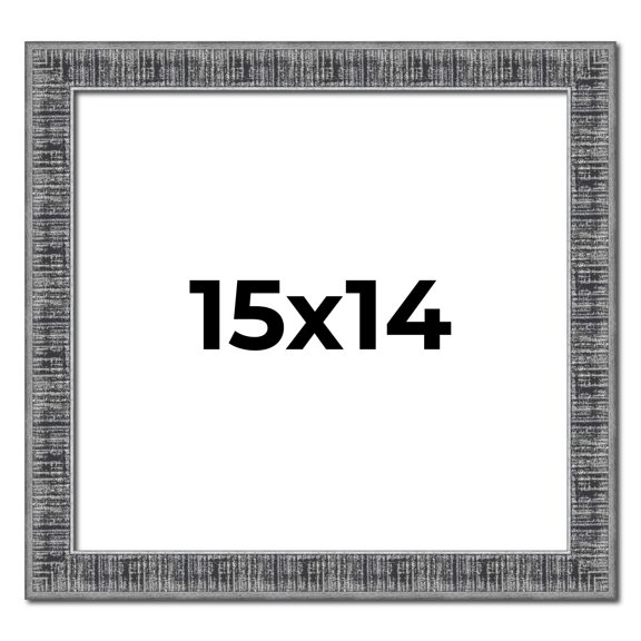 15x14 Frame Silver Black Rustic Sonoma Solid Wood Picture Frame | 1.5 Inch Moulding Width |