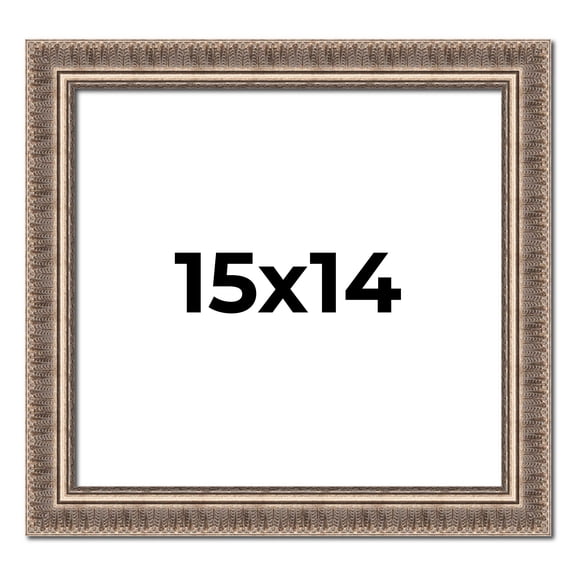 15x14 Frame Silver Harvest Ornate Solid Wood Picture Frame | 1.75 Inch Moulding Width |Mayflower