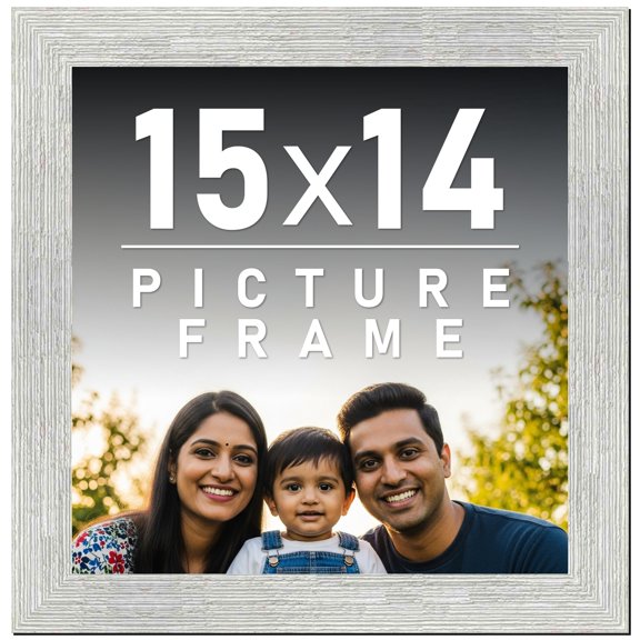 15x14 Frame White Barnwood Picture Frame Includes UV Acrylic Plexiglass, Acid Free Foam Backing