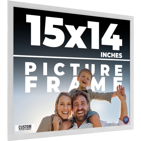 15x14 Frame White Solid Wood Picture Frame Includes UV Acrylic Shatter Guard Front, Acid Free Foam