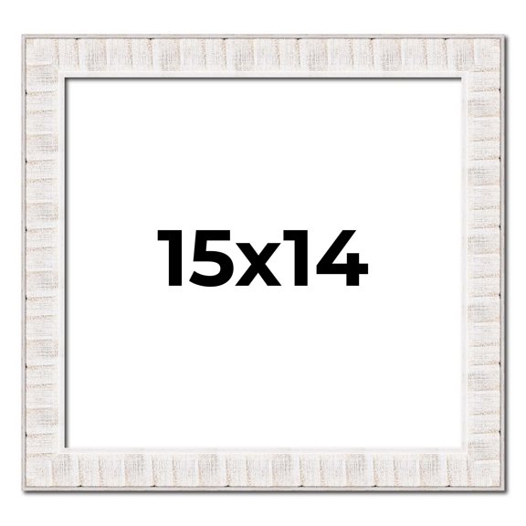 15x14 Frame White Sonoma Rustic Wood Picture Frame | 1.5 Inch Moulding Width | Complete with UV