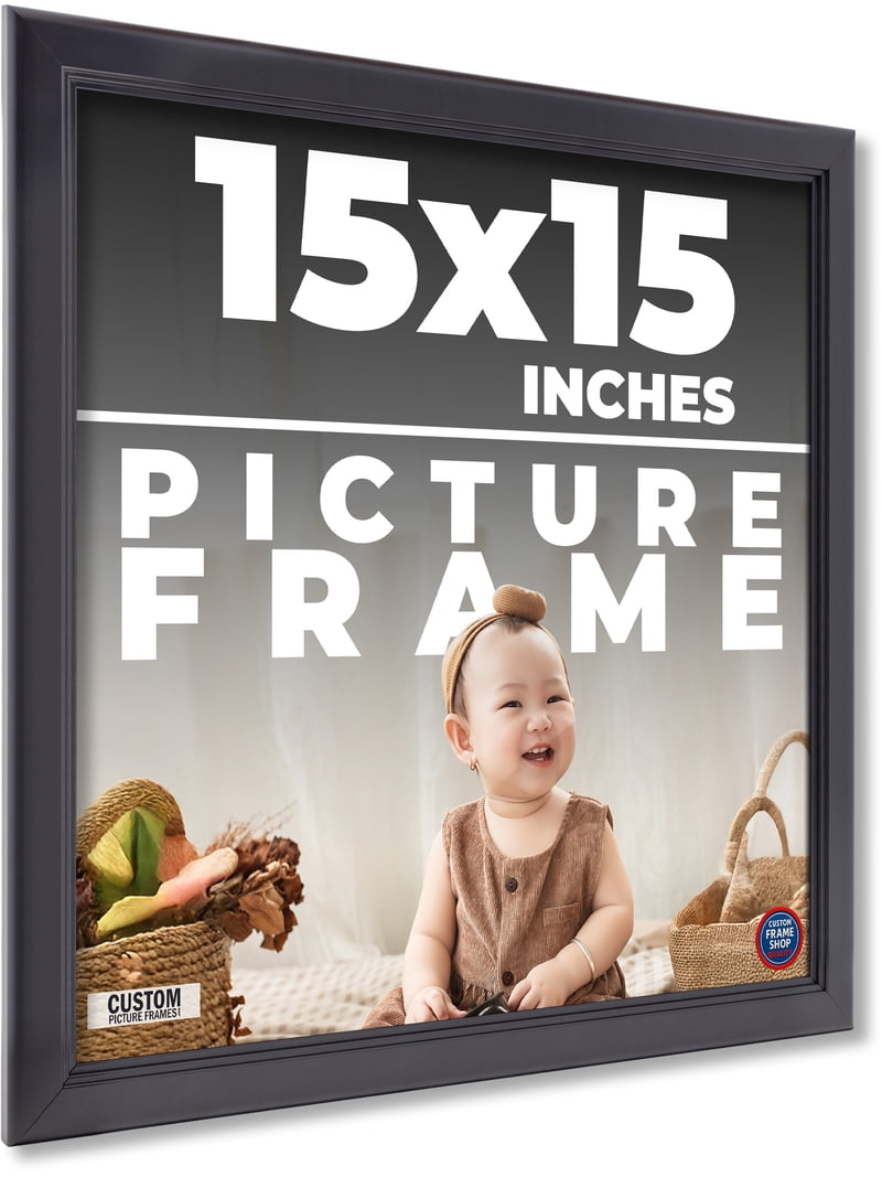 15x15 Solid Wood Frame, Black, with UV Resistant Framer's Acrylic
