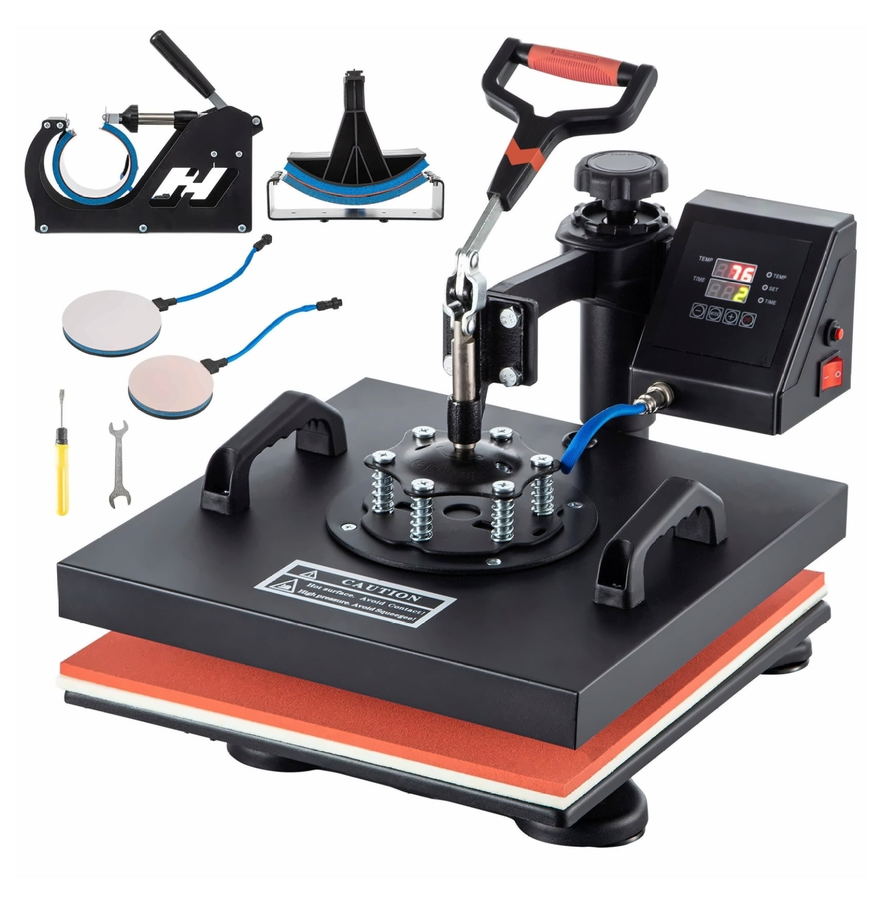 15x15 5 in 1 Heat Press Machine - Digital Sublimation Iron for T-Shirts, Mugs, Caps, Plates - DIY Craft Press