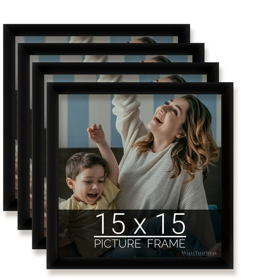 15x15 Black Picture Frame for Puzzles Posters Photos or Artwork, Set of 4