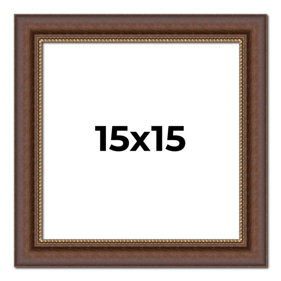 15x15 Copper and Brown Real Wood Picture Frame Width 2 inches | Interior Frame Depth 0.5 inches |