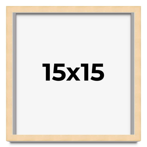 15x15 Frame Beige Real Wood Picture Frame Width 0.75 inches | Interior Frame Depth 0.5 inches |