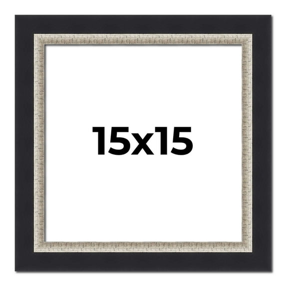 15x15 Frame Black Real Wood Picture Frame Width 2.25 Inches | Interior Frame Depth 0.5 Inches |