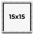 thumbnail image 1 of 15x15 Frame Brushed Silver Solid Wood Picture Frame | 0.75 Inch Moulding Width | Rabbet Depth 0.75, 1 of 5