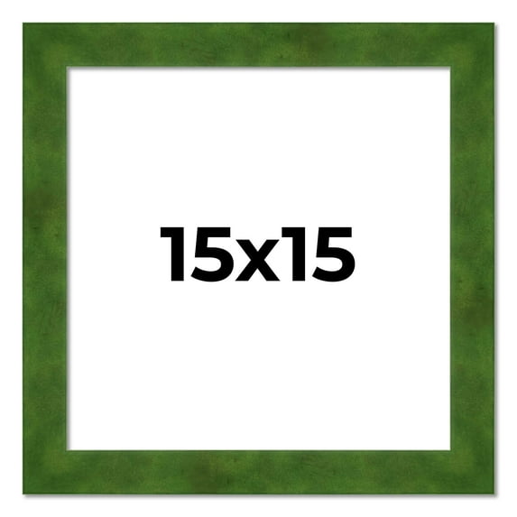 15x15 Frame Green Burl Solid Wood Picture Frame | 1.75 Inches Moulding Width | Interior Frame Depth
