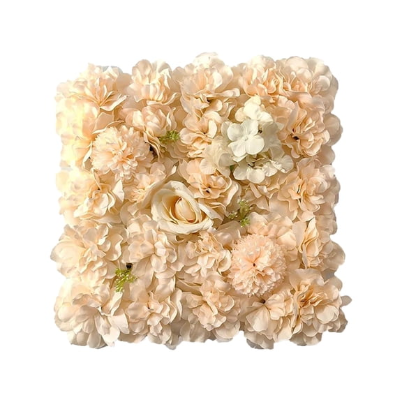15x15 Inch 3D Artificial Rose Flower Wall Panel, DIY Wedding Decoration, 1 Panel