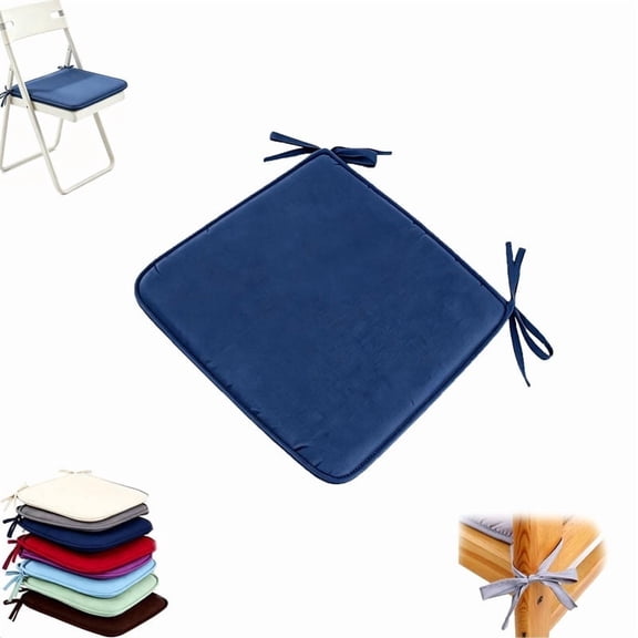 15x15 Outdoor Seat Cushions with Non-Slip Ties, Washable Square Strap Garden Chair Pads, Fade-Resistant Thick Foam Chair Cushions for Garden Bistro Patio Dining Chairs (B)