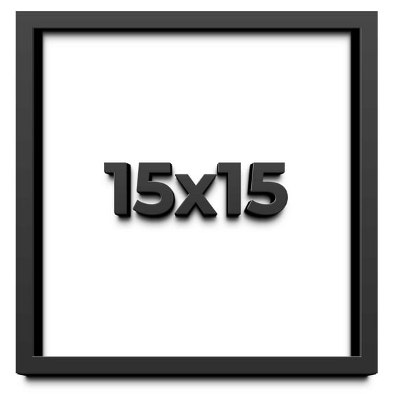 15x15 Shadow Box Frame Black | 1 inches Deep Real Wood Contemporary Shadowbox Display Frame | UV