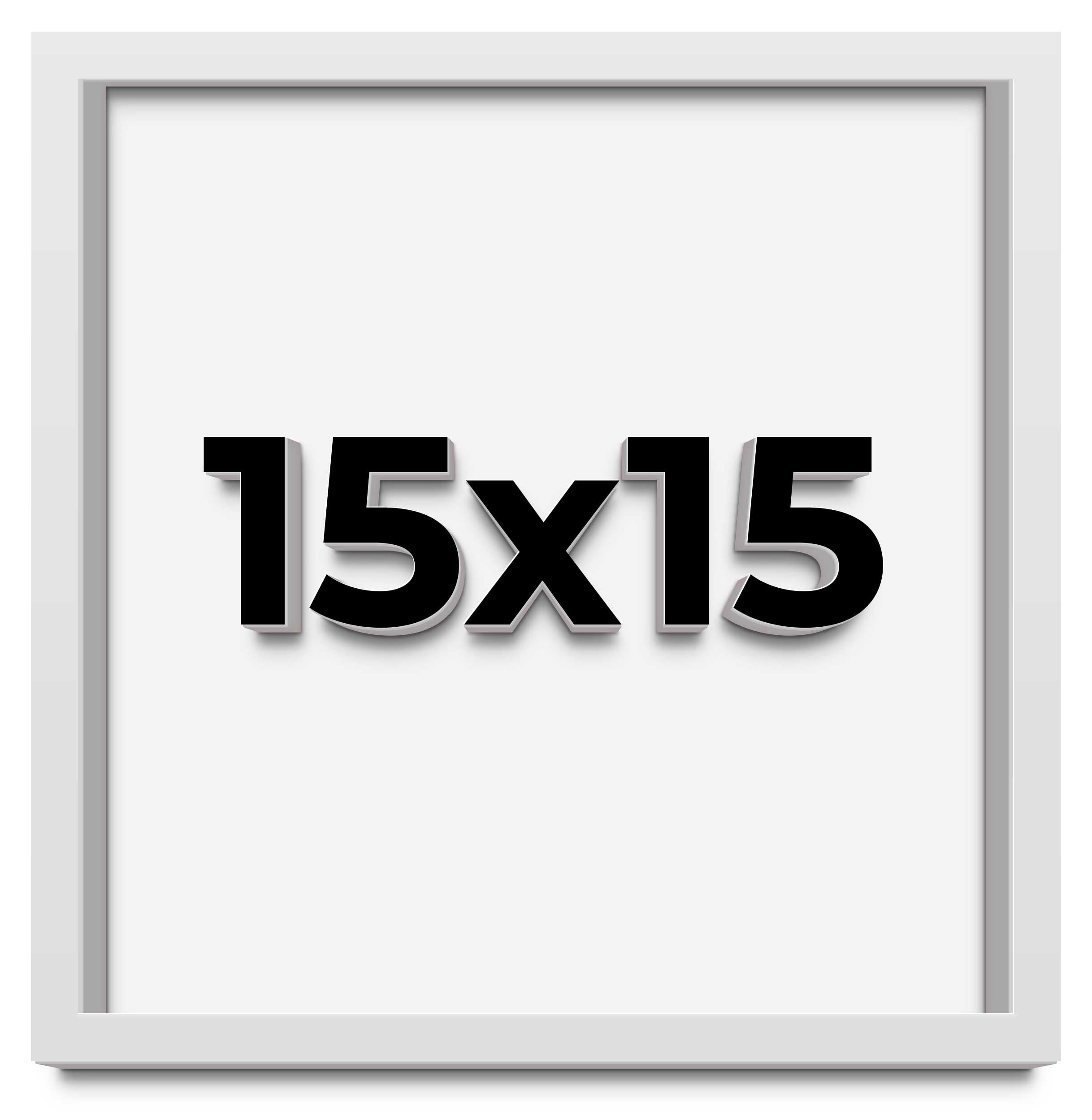 15x15 Shadow Box Frame White | 1 Inches Deep Real Wood Contemporary ...