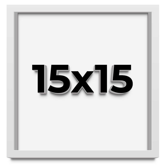 15x15 Shadow Box Frame White | 1 Inches Deep Real Wood Contemporary Shadowbox Display Frame | UV