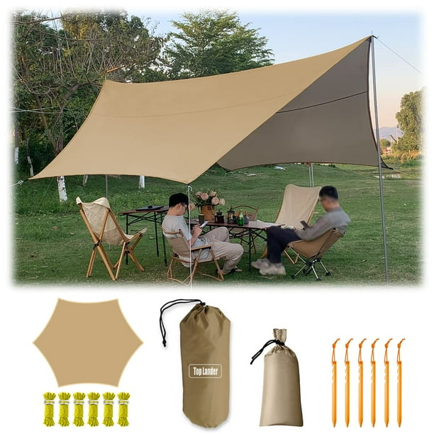 15x15ft Large Camping Tarp Tent Rain Fly Tarpaulin Shelter for Bushcraft Backpacking Outdoor Survival Walmart Business Supplies