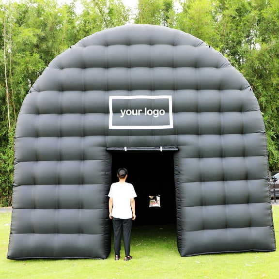 15x15x14Ft Black Inflatable Nightclu, Inflatable Party Tent with Blower, Inflatable Club Tent for Birthday Party Wedding Backyard Rental Business, Black