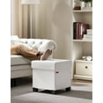 thumbnail image 1 of SONGMICS 15x15x15.7-Inch Cube Storage Ottoman with Legs. 10 Gal (37 L) Capacity. Synthetic Leather Footstool/Footrest.Cloud White, 1 of 8