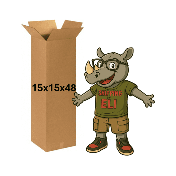 15x15x48 (200 lb strength) | SINGLE CARDBOARD BOX | TALL