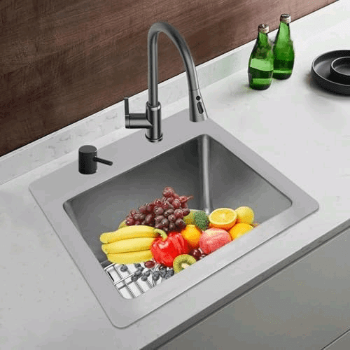 15x15x9inch Kitchen Sink Single Bowl Basin Stainless Steel Drop in ...