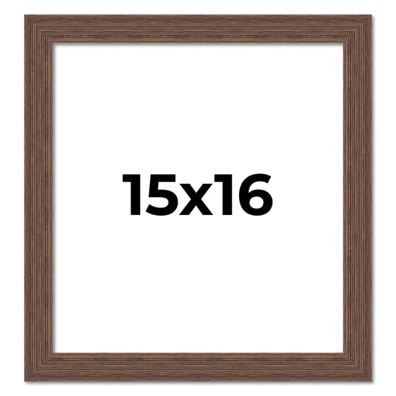 15x16 Frame Brown Farmhouse Solid Wood Picture Frame Width 1.5 Inches | Interior Frame Depth 0.5
