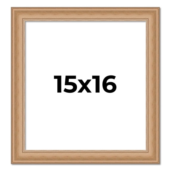 15x16 Frame Charleston Honey Brown Solid Wood Picture Frame Width 1.75 Inches | Interior Depth 0.5