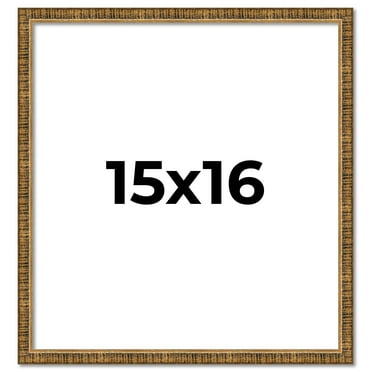 15x16 Frame Gold Kingsley Distressed Solid Wood Picture Frame Width 0.75 Inches | Interior Frame