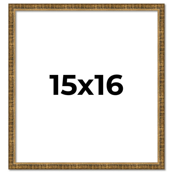 15x16 Frame Gold Kingsley Distressed Solid Wood Picture Frame Width 0.75 Inches | Interior Frame