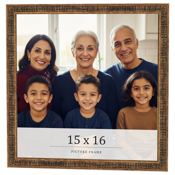 15x16 Frame Gold Kingsley Distressed Solid Wood Picture Frame Width 0.75 Inches | Interior Frame