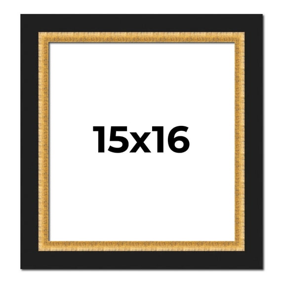 15x16 Frame Gold Real Wood Picture Frame Width 2.25 Inches | Interior Frame Depth 0.5 Inches |