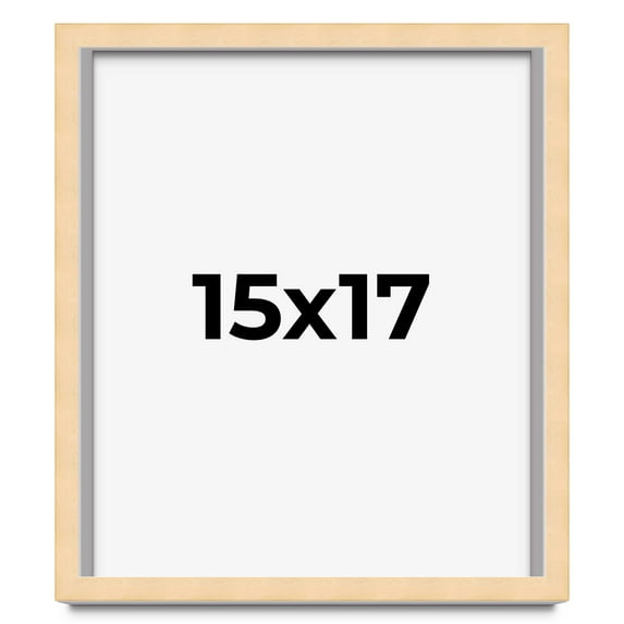 15x17 Frame Beige Real Wood Picture Frame Width 0.75 inches | Interior Frame Depth 0.5 inches |