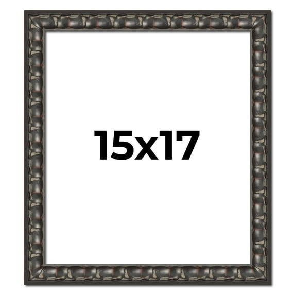 15x17 Frame Black-Brown Medieval Solid Wood Picture Frame | 1.5 Inch Moulding Width | Gotham
